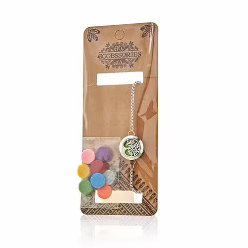 Cat & Flowers Aromatherapy Diffuser Chain Bracelet (20mm Stainless Steel)