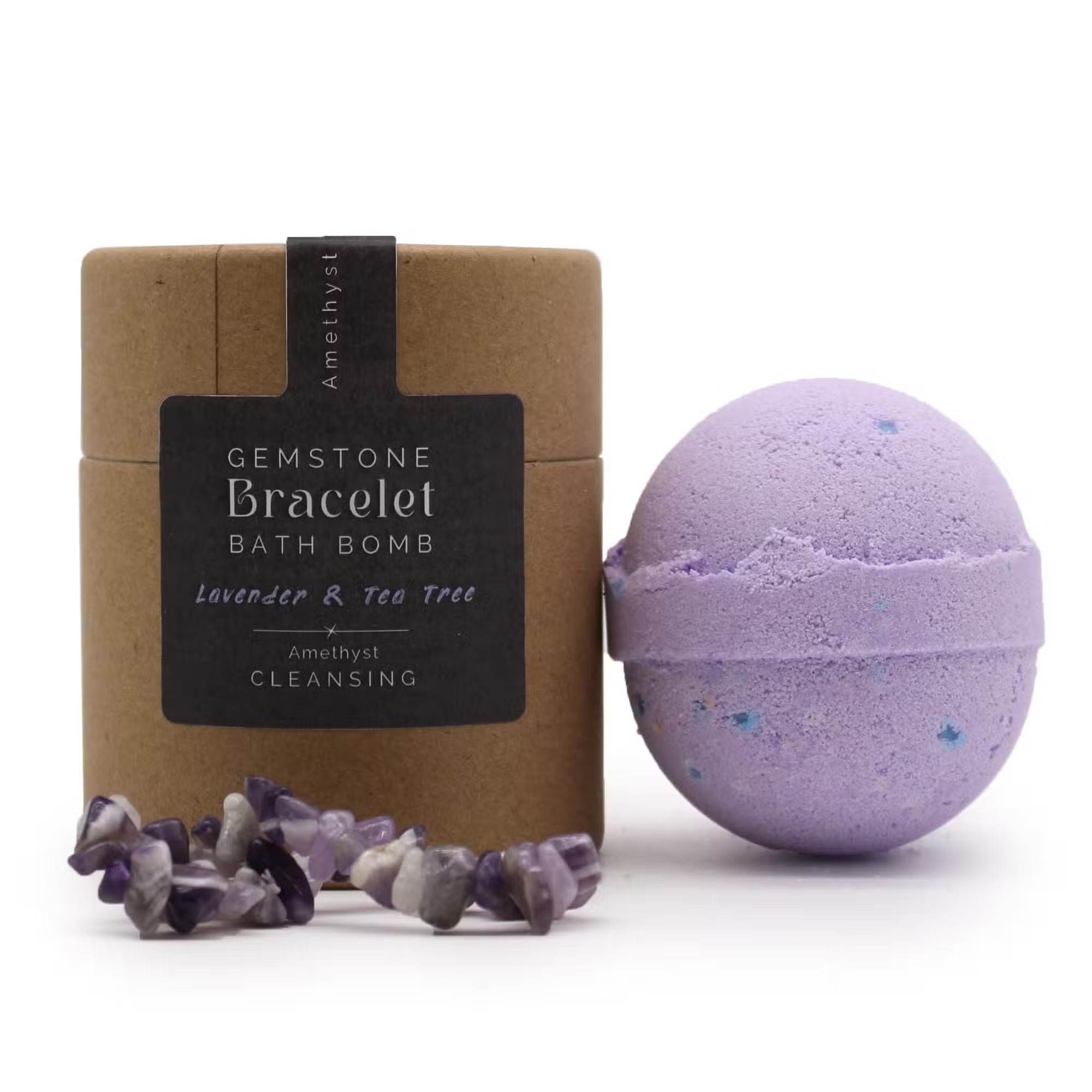 Amethyst Ritual – Gemstone Bracelet Bath Bomb (Lavender & Tea Tree)