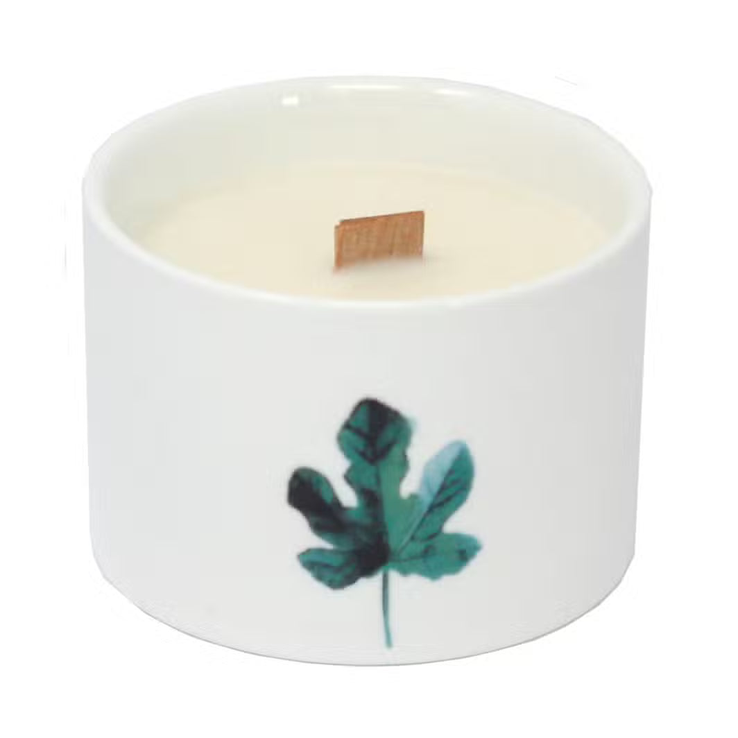 Japanese Garden | Botanical Ceramic Candle with Wooden Wick