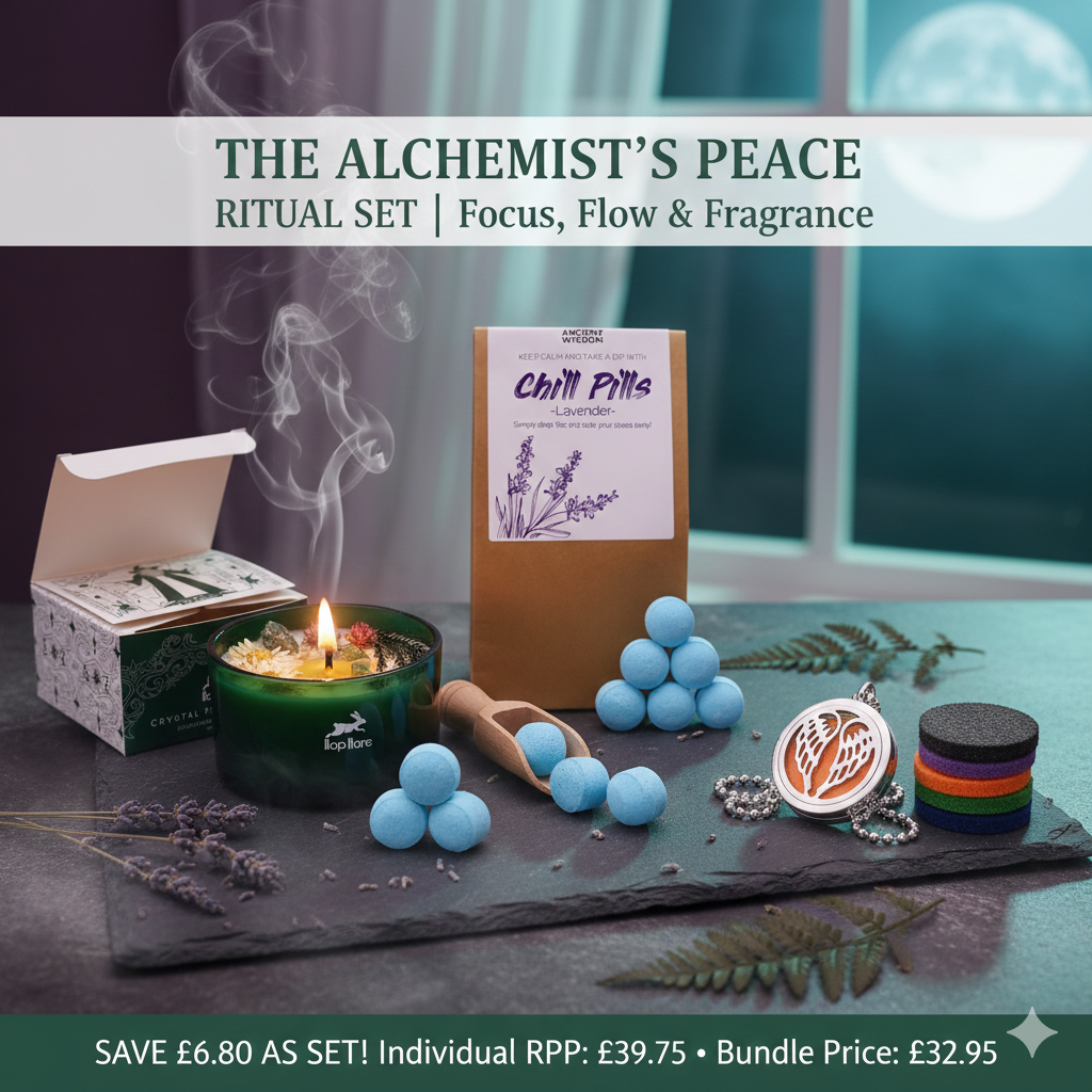 Luxury Alchemist’s Peace ritual gift set for focus and flow — Premium home fragrance and meditation kit designed for deep work, mindfulness, and creating a peaceful sanctuary.
