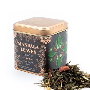 Premium Green Dragon loose-leaf green tea with botanical ingredients — Invigorating antioxidant-rich tea blend for natural energy and mindful morning rituals.