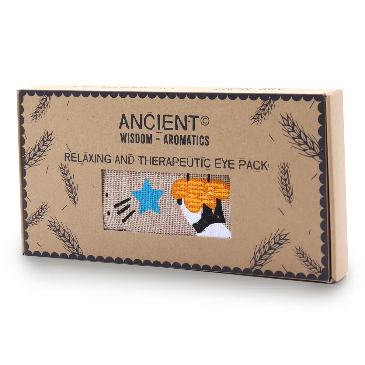 Weighted lavender-scented eye pillow for sleep and relaxation — 'Sleepy Panda' therapeutic warm or cold compress for migraine relief, yoga meditation, and luxury self-care.